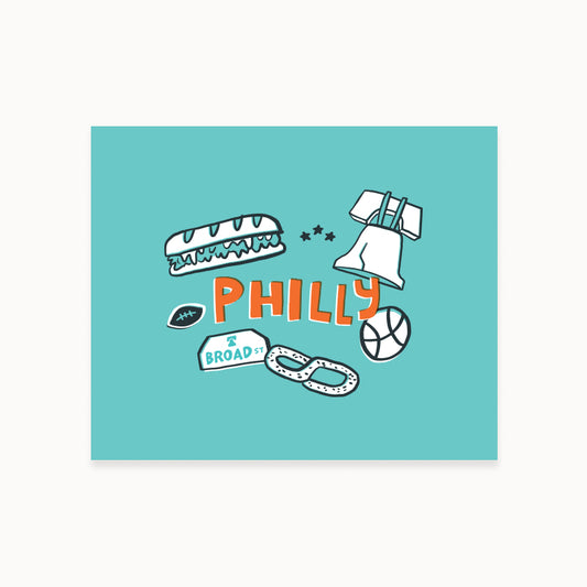 Blue Philly Art Print