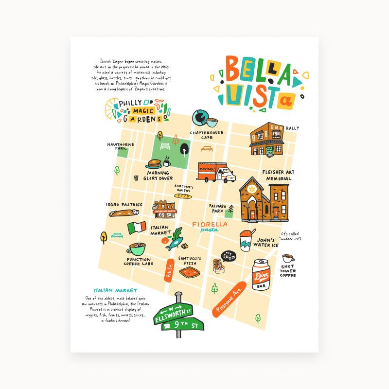 Philly Neighborhood Map 11x14 Prints