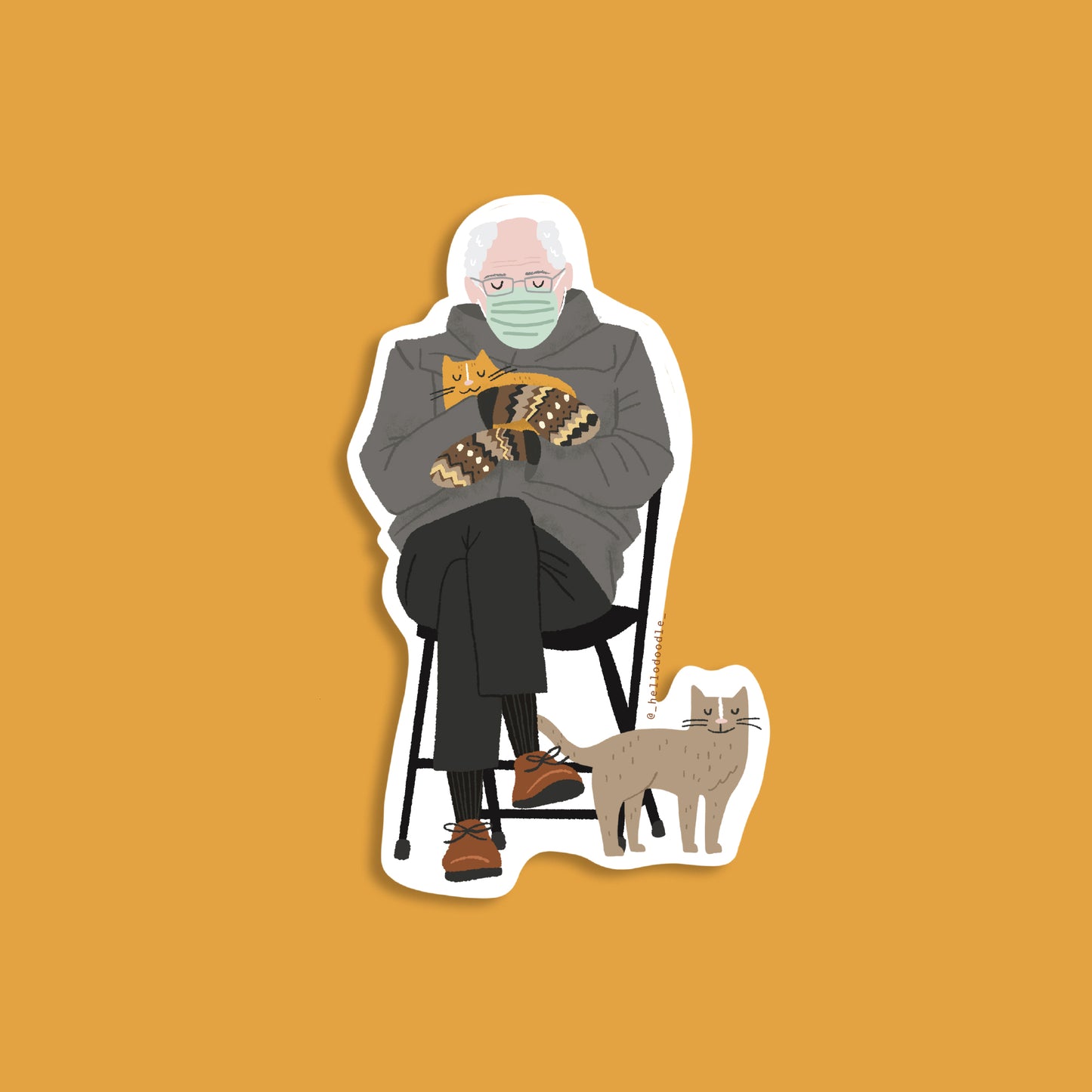 Bernie Kittens Mittens Sticker