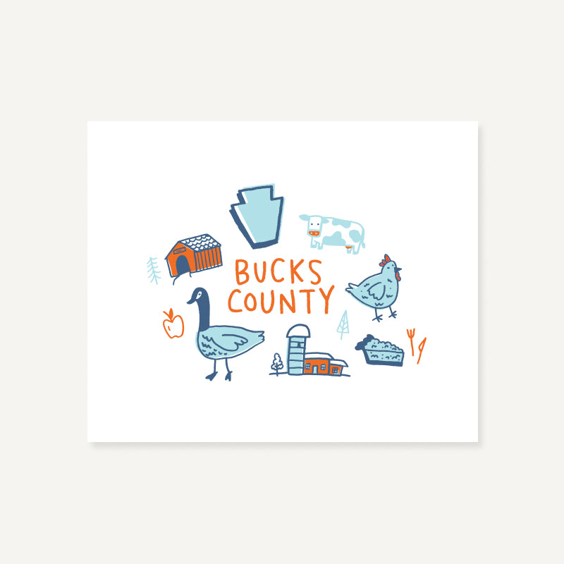 Bucks County Doodles Art Print