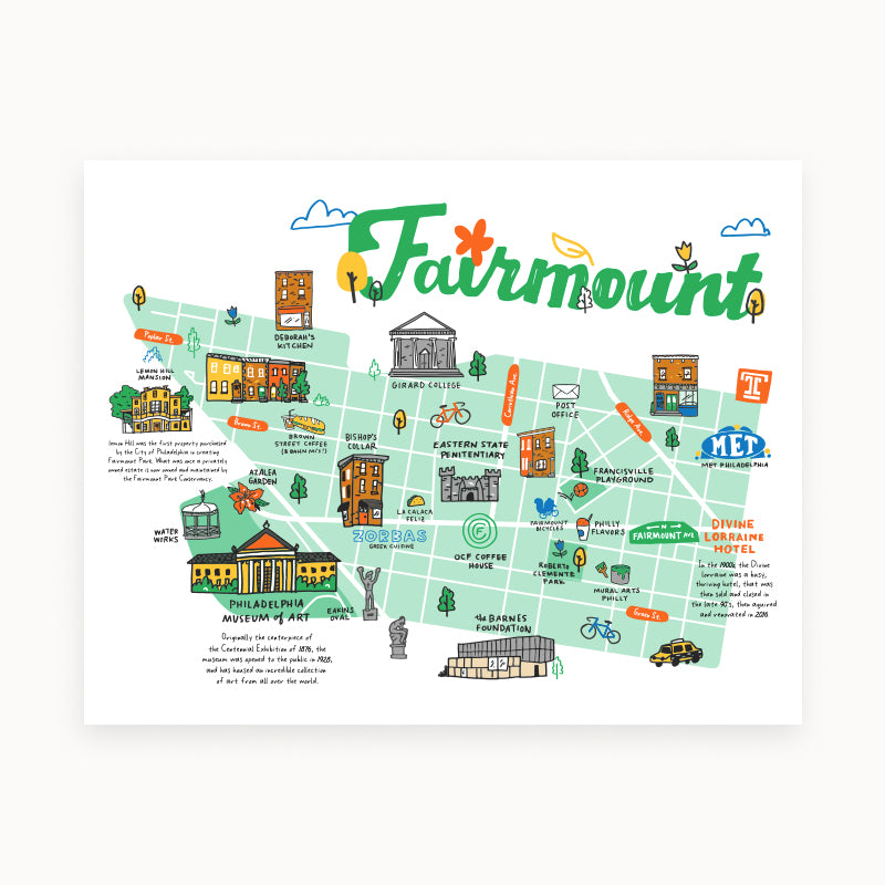 Philly Neighborhood Map 11x14 Prints