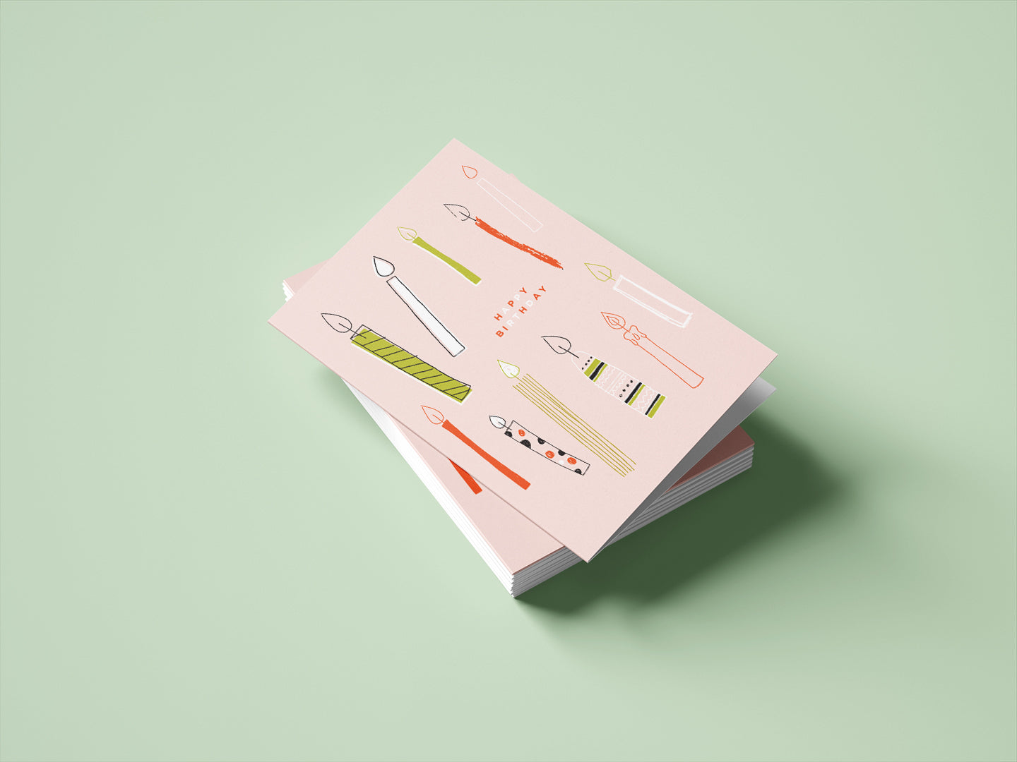 Pink Birthday Candles Card