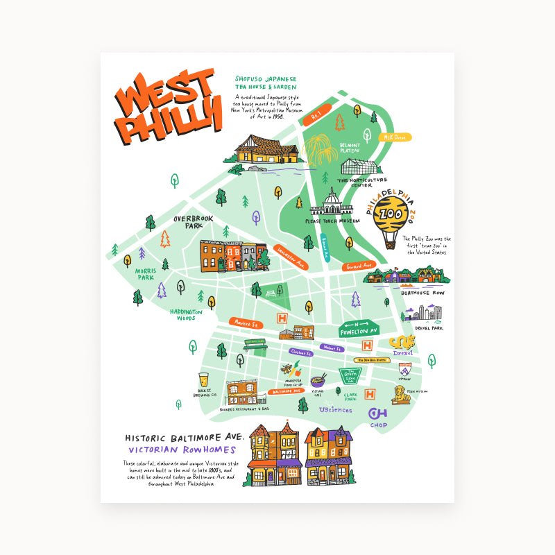 Philly Neighborhood Map 11x14 Prints