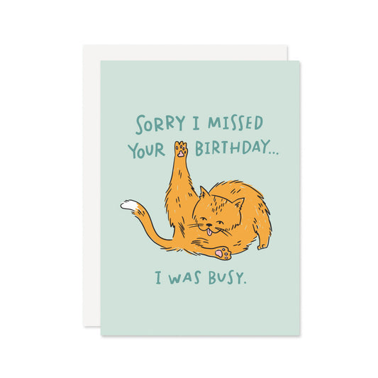 Cat Belated Birthday Card - Wholesale