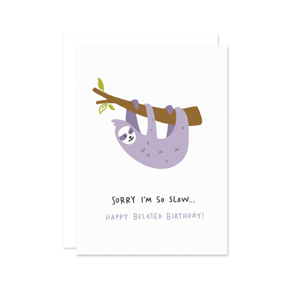 Belated Sloth Birthday Card - Wholesale