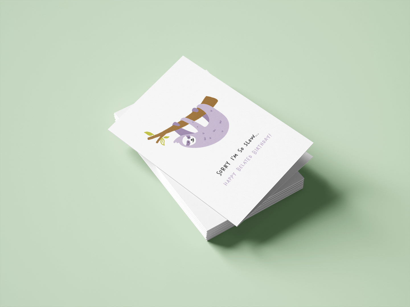 Belated Sloth Birthday Card - Wholesale