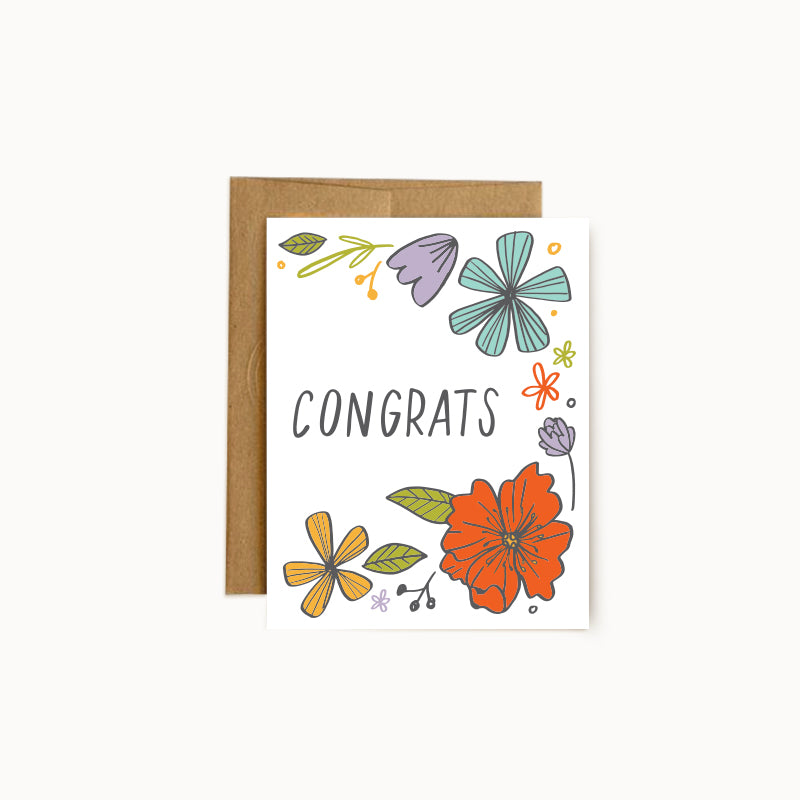 Floral Congrats Card  - Wholesale