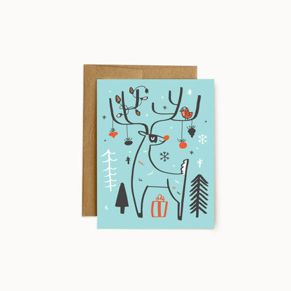 Festive Deer Card - Wholesale