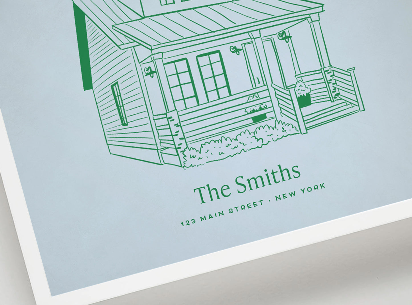 Custom Home Portrait Line-Drawing Style Illustration