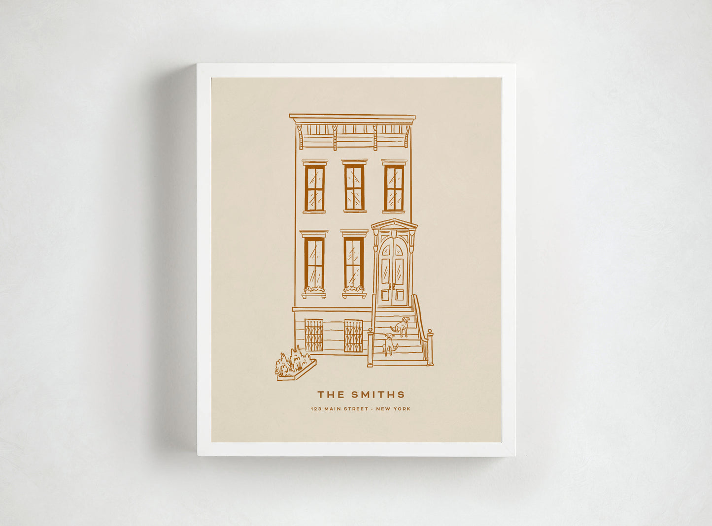 Custom Home Portrait Line-Drawing Style Illustration