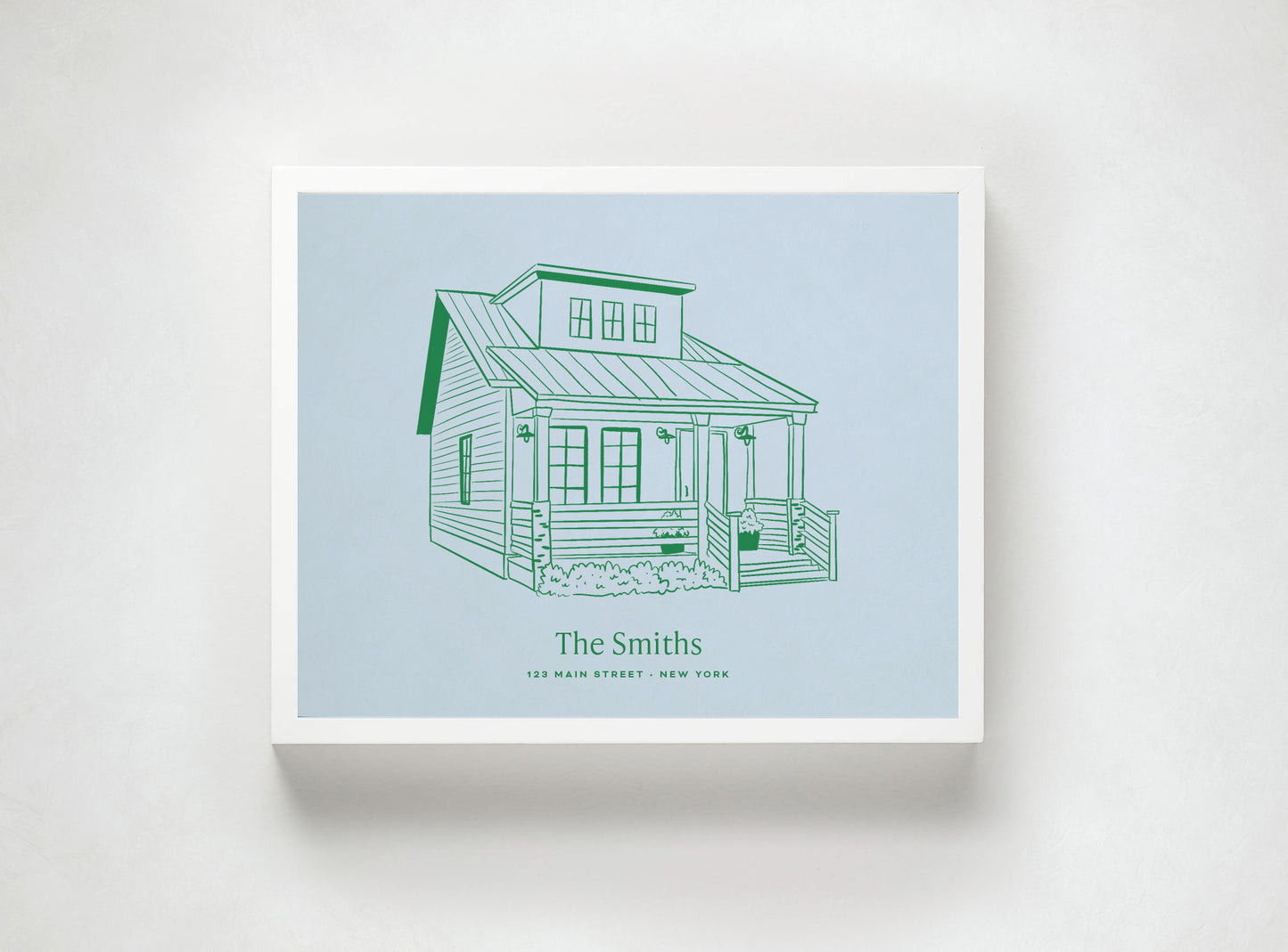 Custom Home Portrait Line-Drawing Style Illustration