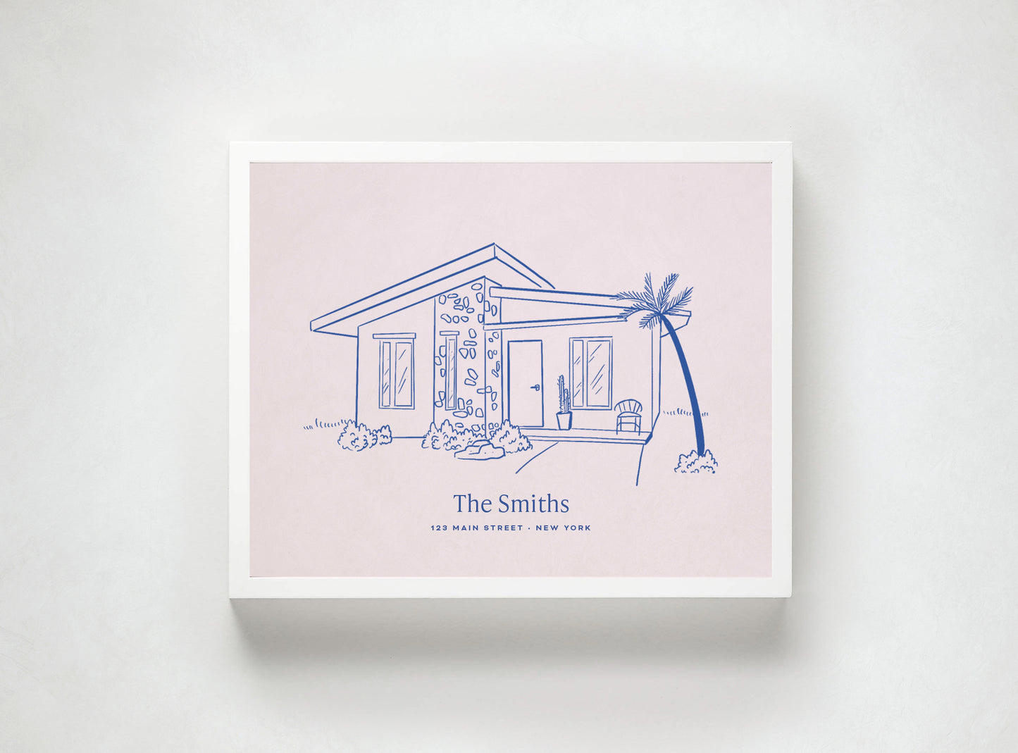 Custom Home Portrait Line-Drawing Style Illustration