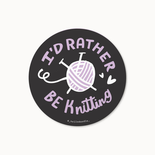 Rather Be Knitting Sticker - Wholesale