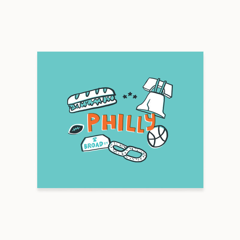 Blue Philly Art Print - Wholesale