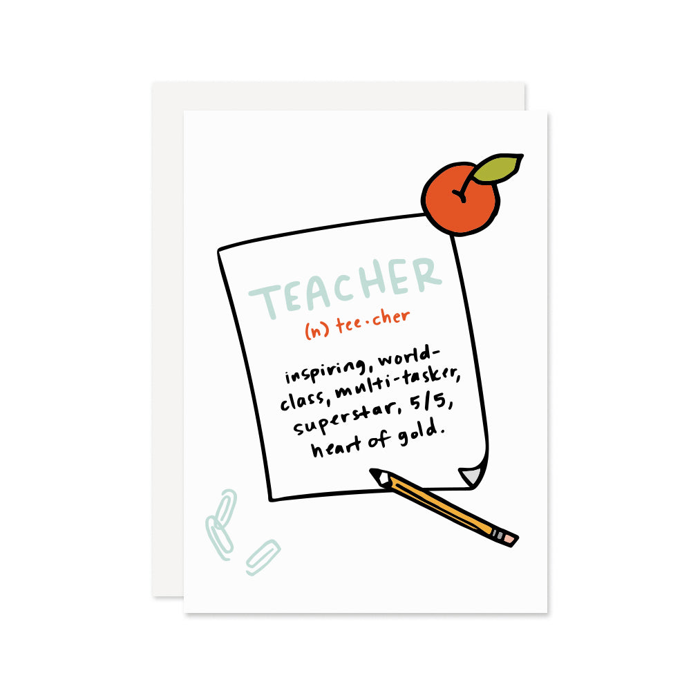 Teacher Definition Card - Wholesale