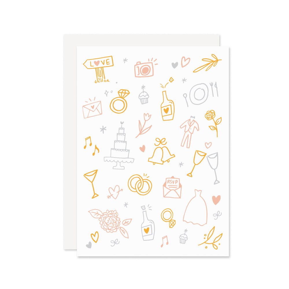 Wedding Doodles Card - Wholesale